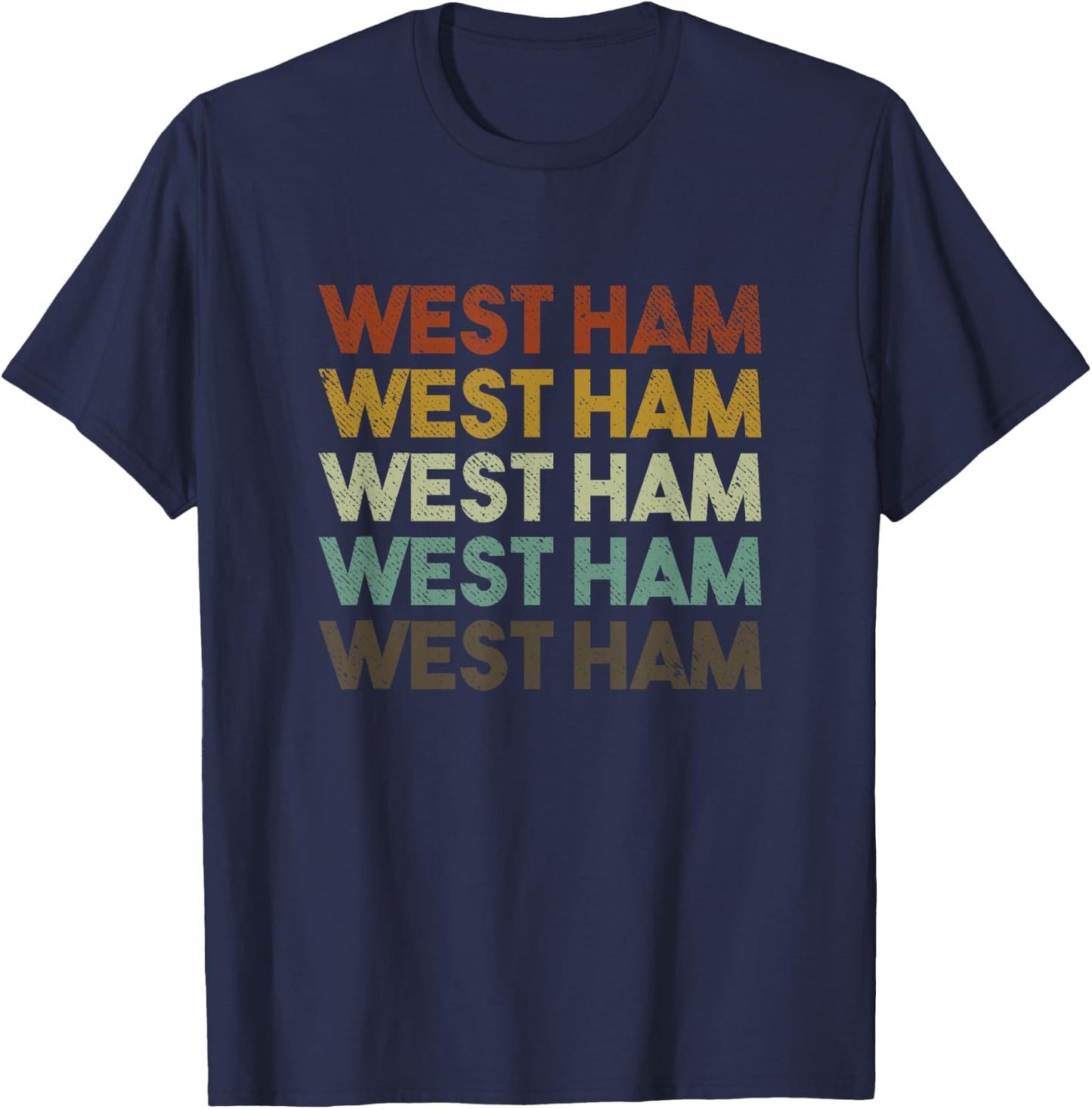 Retro West Ham London T-Shirt - T-Shirt | Navy