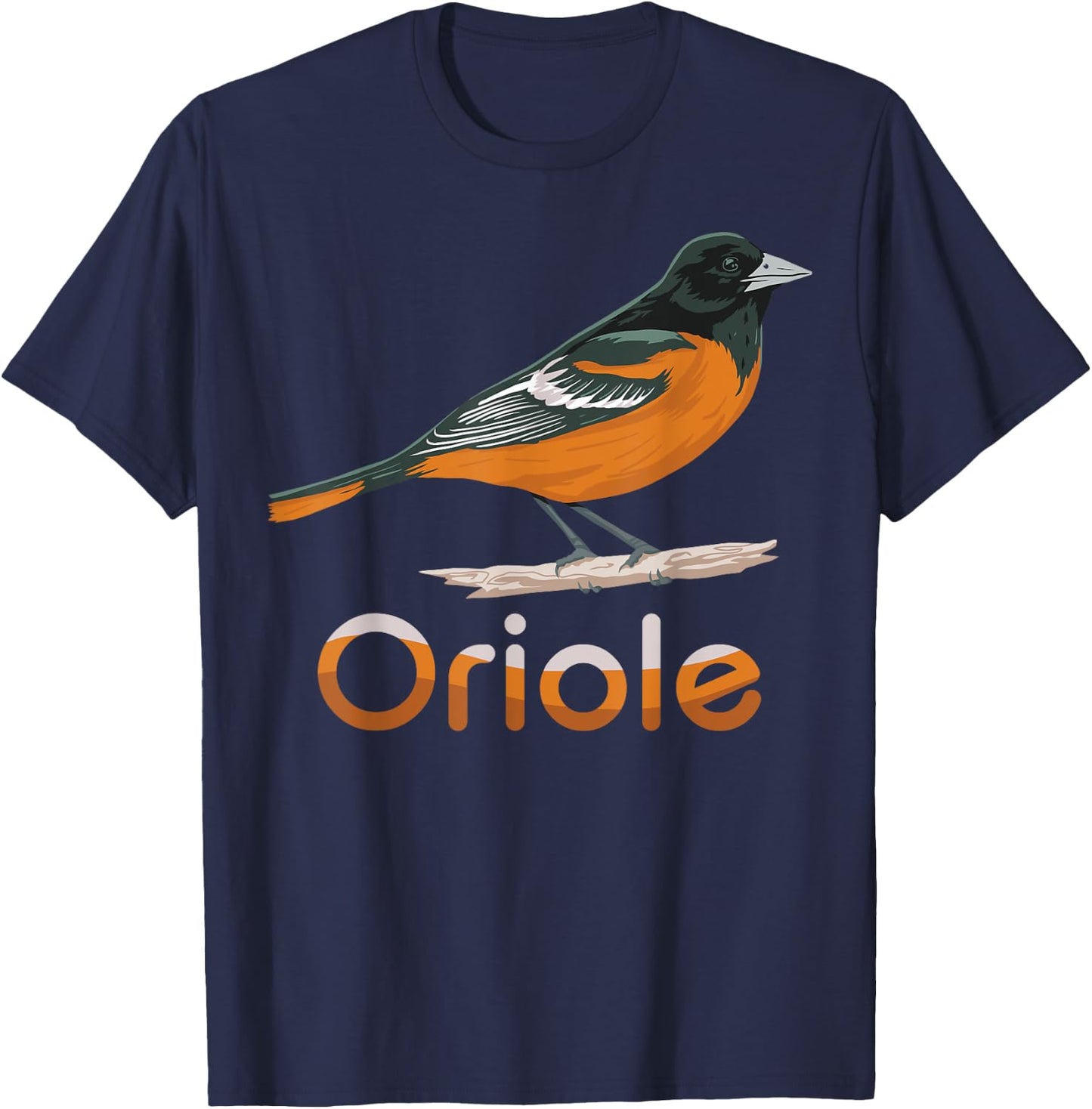 Vintage Distressed Look Oriole Bird Vintage Design T-Shirt - T-Shirt | Navy