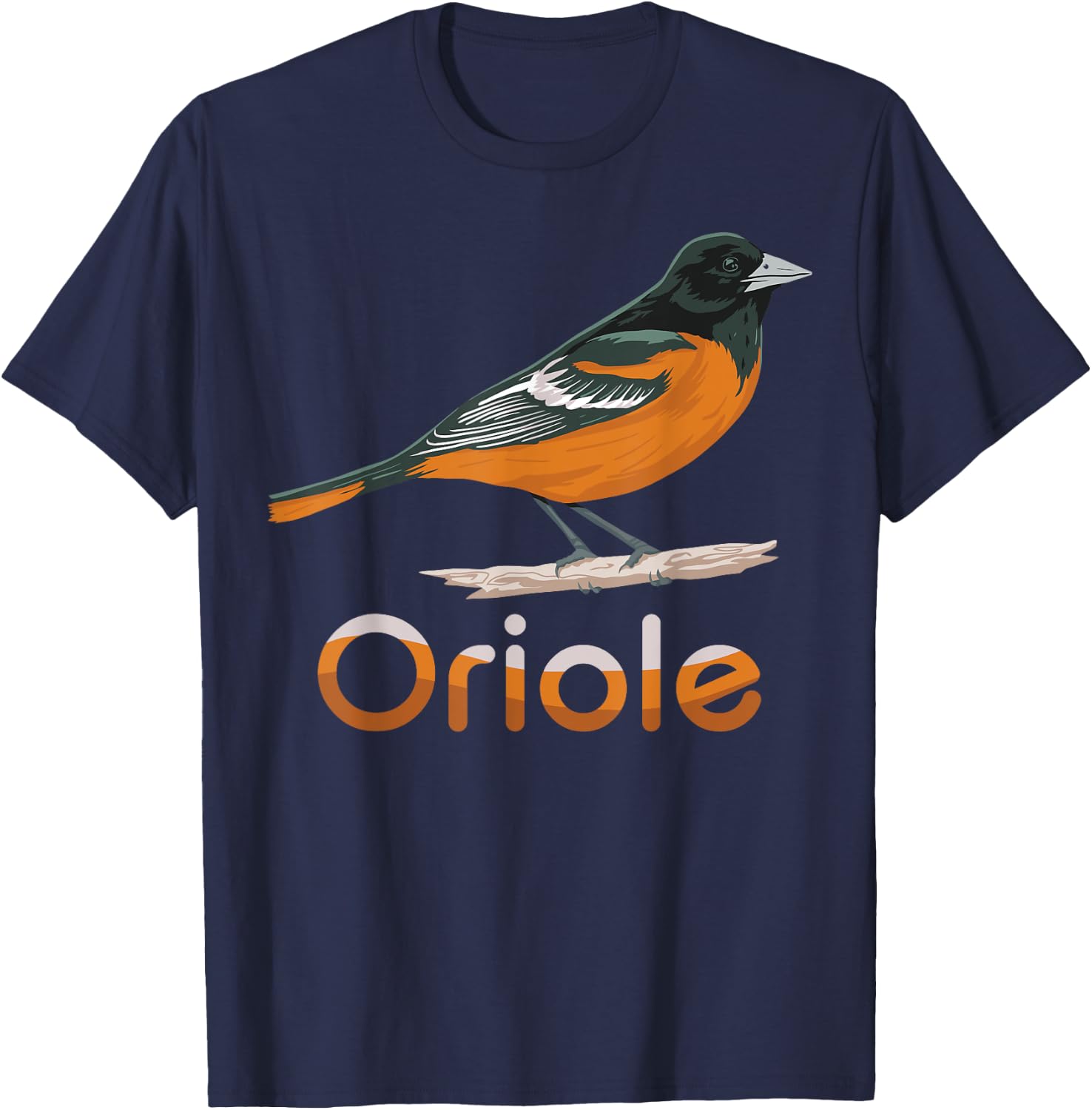 Vintage Distressed Look Oriole Bird Vintage Design T-Shirt - T-Shirt | Navy