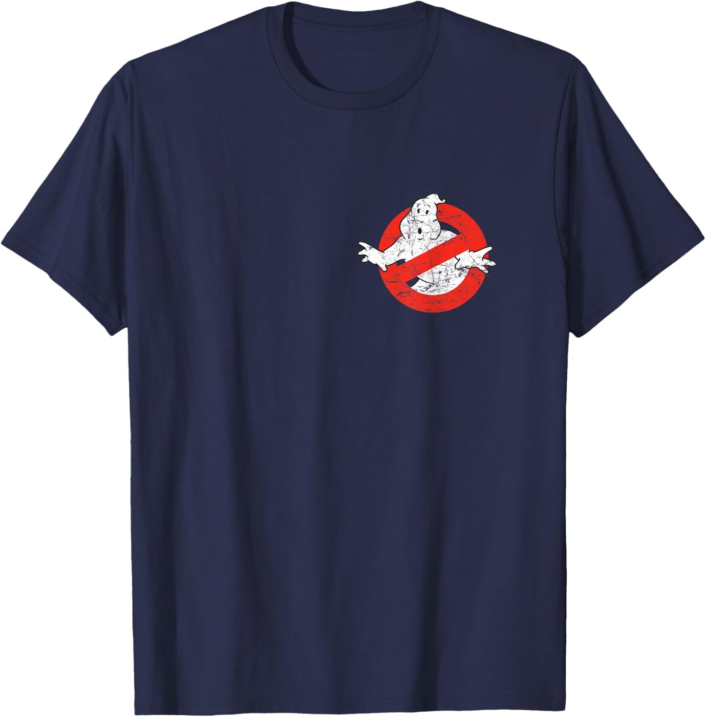 Ghostbusters Front and Back I Ain't Afraid Distressed Movie T-Shirt - T-Shirt | Navy