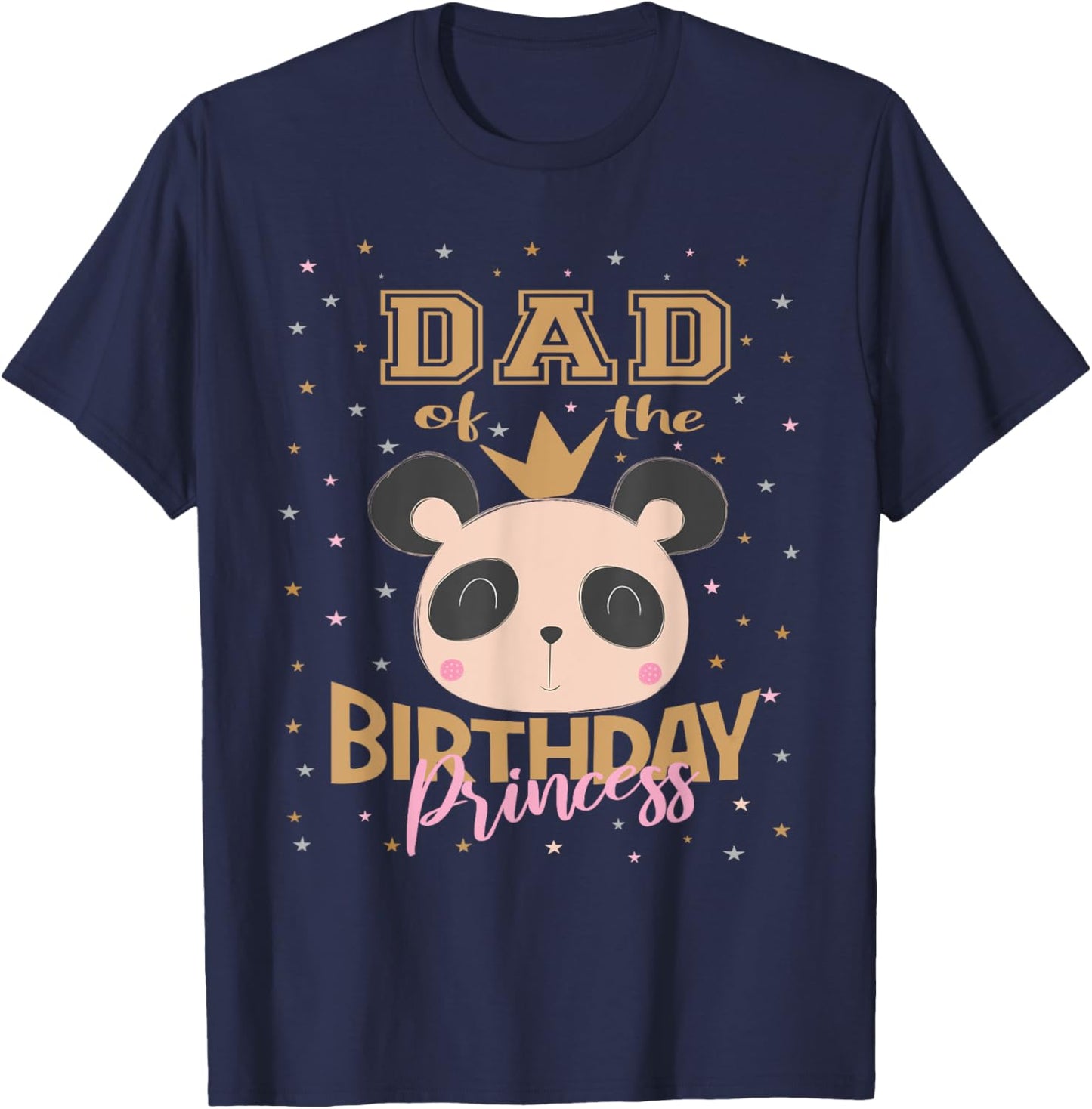 Dad Of The Birthday Princess Girl Panda Bear Party T-Shirt - T-Shirt | Navy