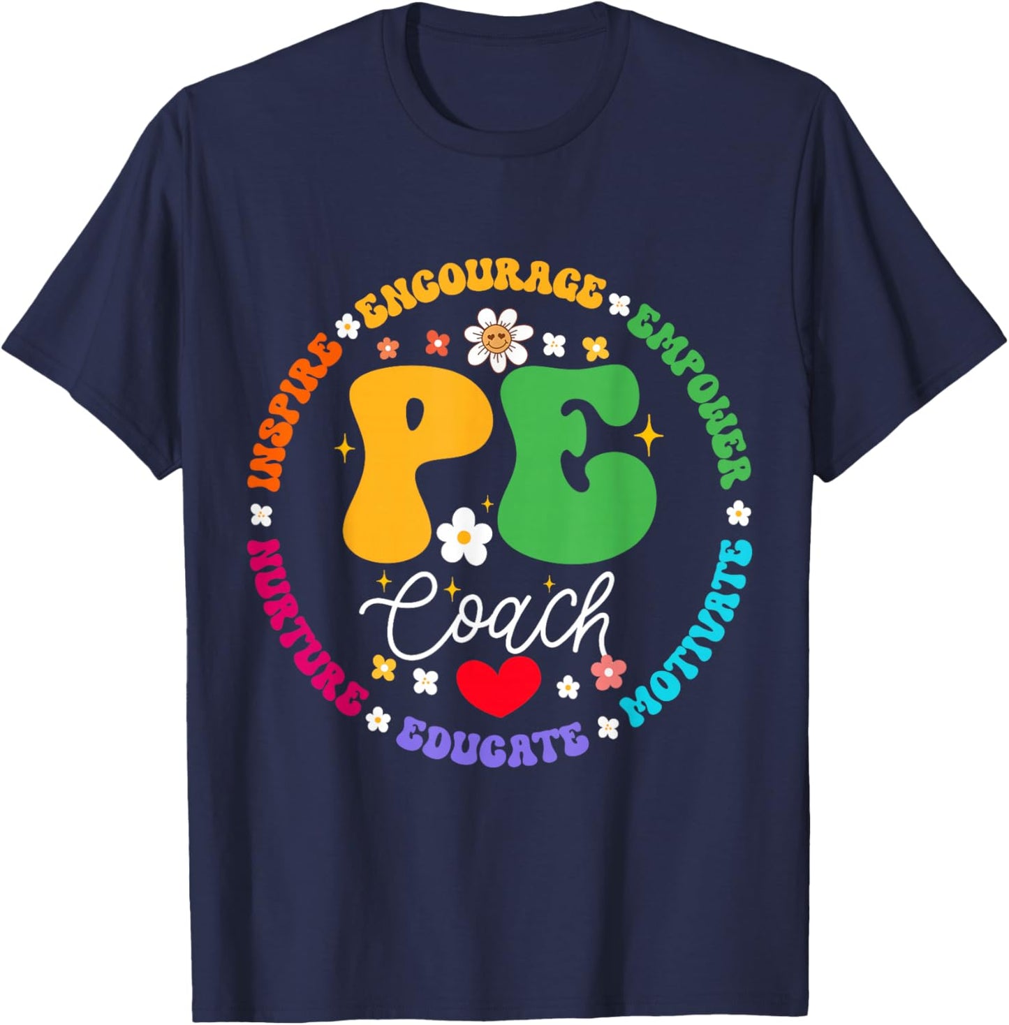 Physical Education P.E Instructor Coach Teacher Gym T-Shirt - T-Shirt | Navy
