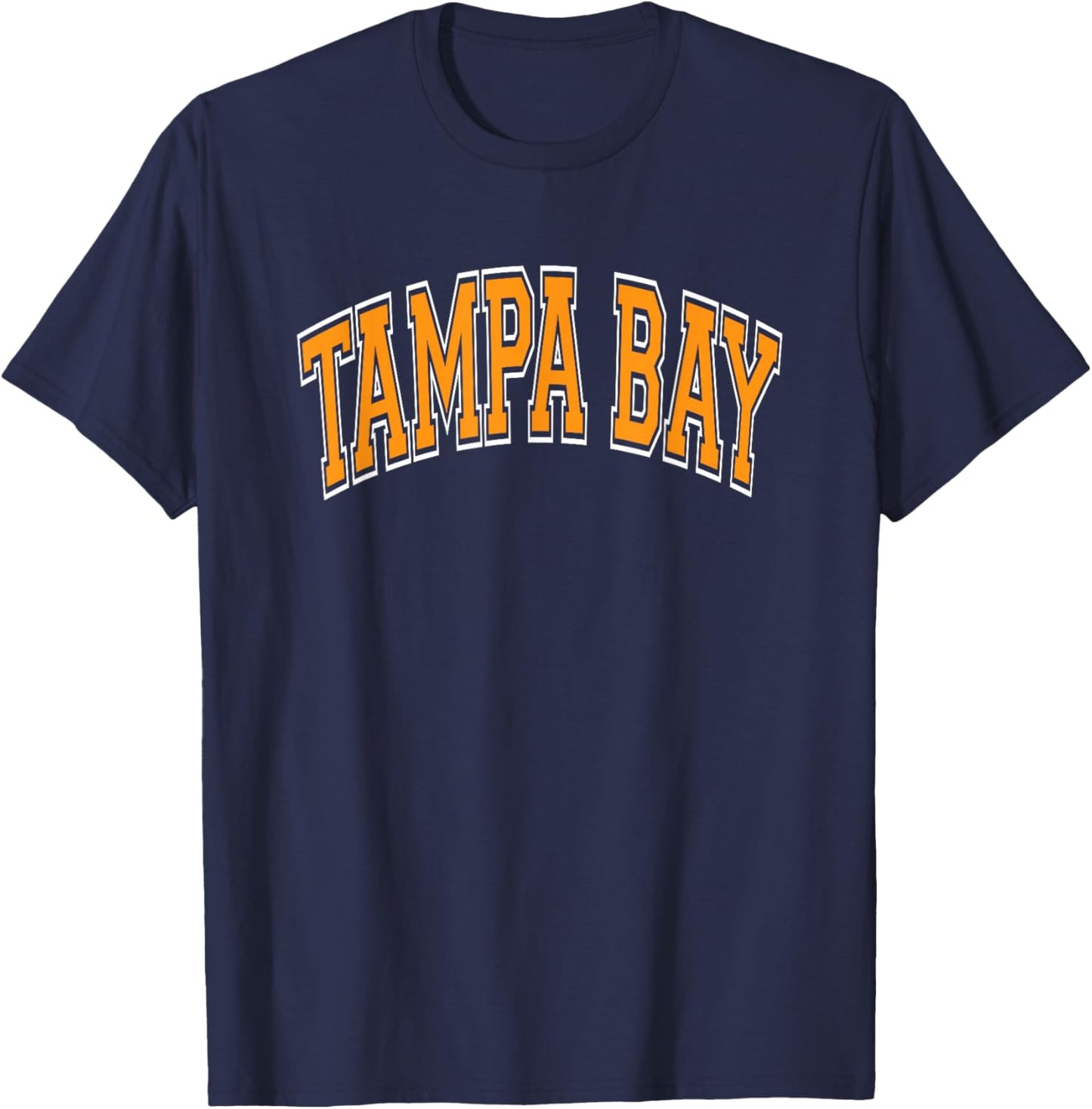 Tampa Bay Arched Orange Text T-Shirt - T-Shirt | Navy