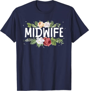Midwife Art Midwifery Labor And Delivery Midwife T-Shirt - T-Shirt | Navy