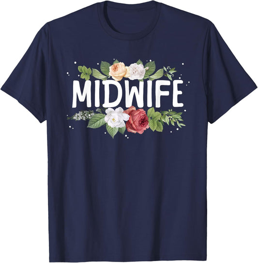Midwife Art Midwifery Labor And Delivery Midwife T-Shirt - T-Shirt | Navy
