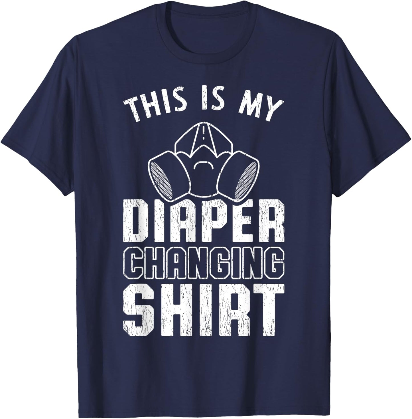 First Time Father Mask Funny Expecting Dad Gift From Wife T-Shirt - T-Shirt | Navy