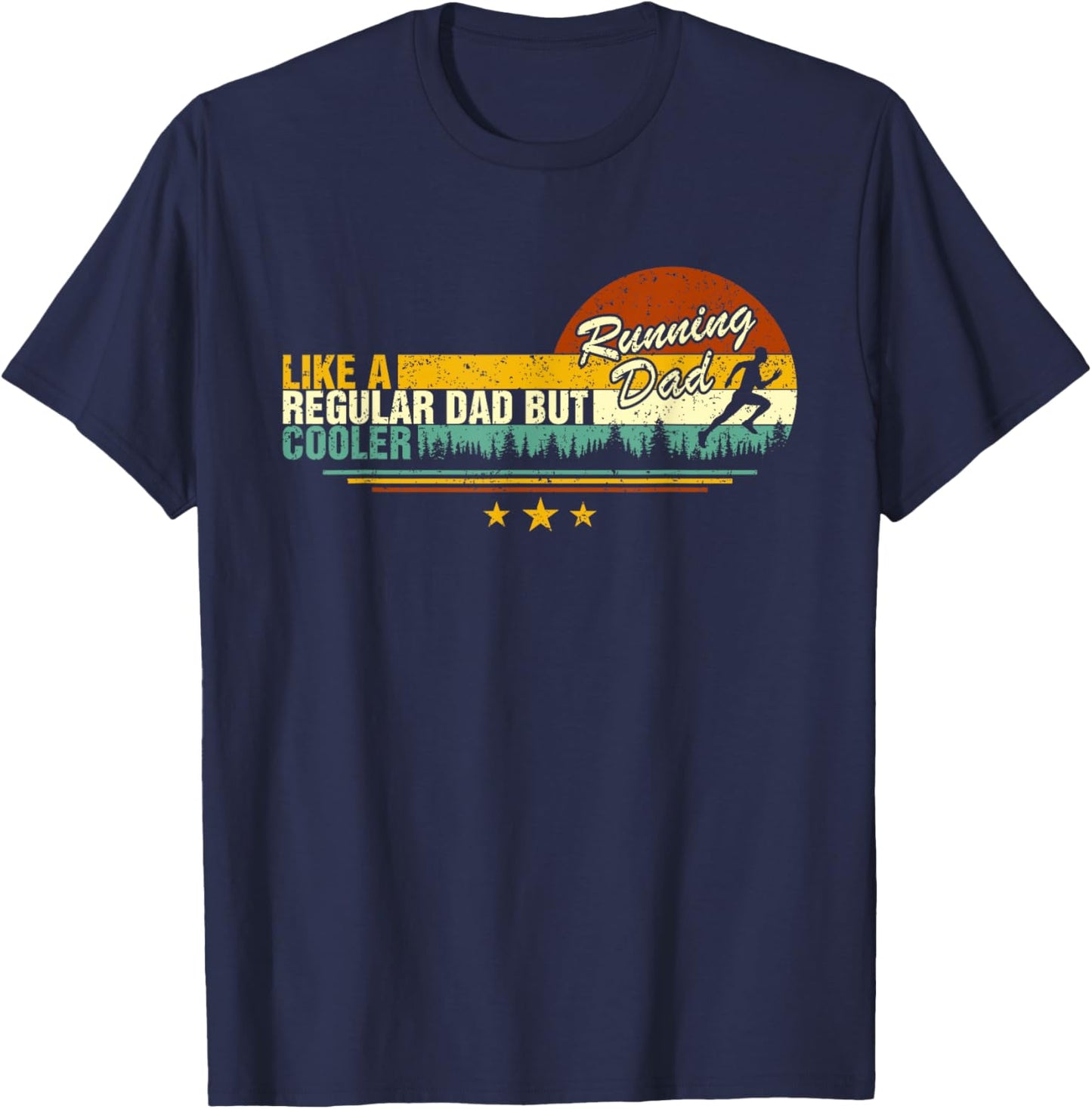 Marathon Runner Retro Funny Running For Dad Coach Marathoner T-Shirt - T-Shirt | Navy
