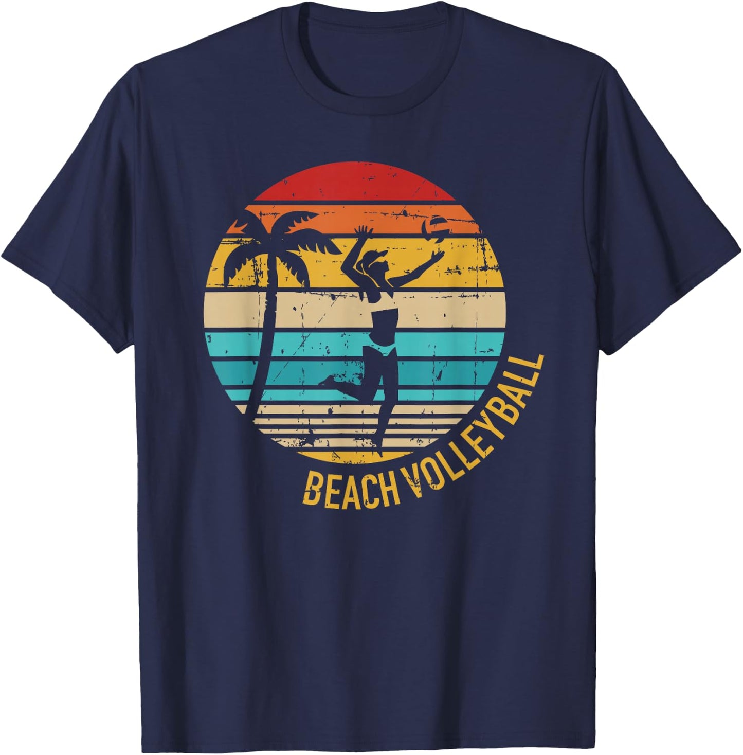 Beach volleyball vintage retro T-Shirt - T-Shirt | Navy