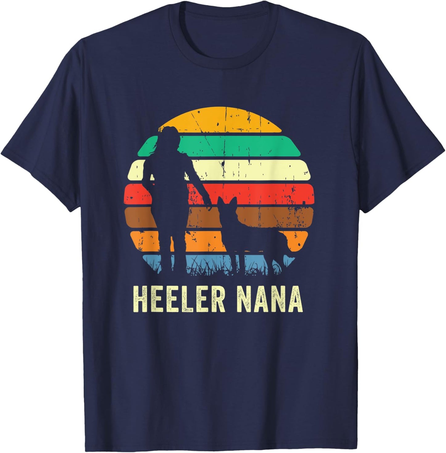 Cute Heeler Nana | Mom, Mother, Pet Cattle Dog Owner Gift Women T-Shirt - T-Shirt | Navy
