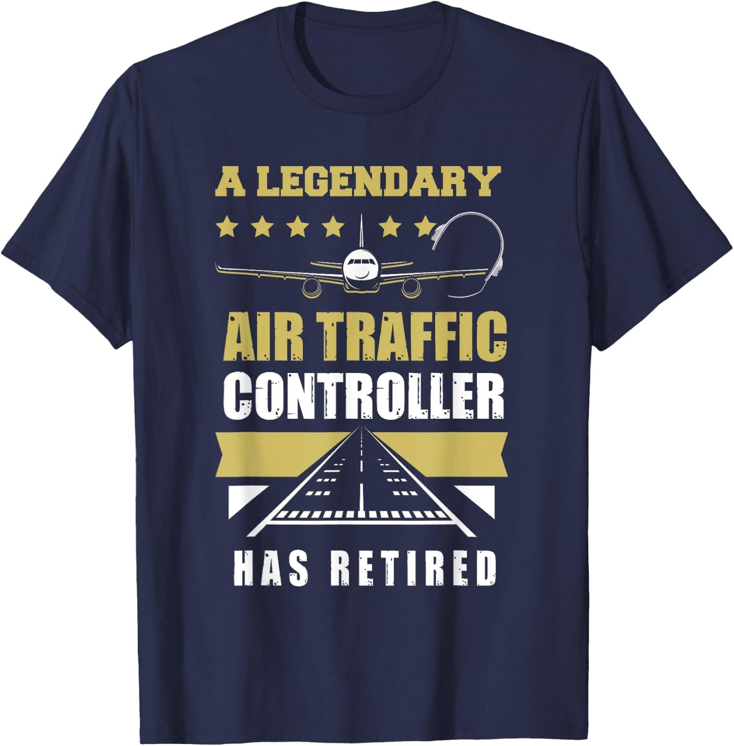 Retired Air Traffic Controller Shirt Retirement Gift T-Shirt - T-Shirt | Navy