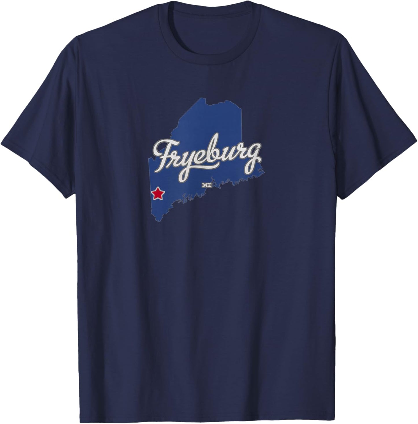 Fryeburg Maine ME Map T-Shirt - T-Shirt | Navy