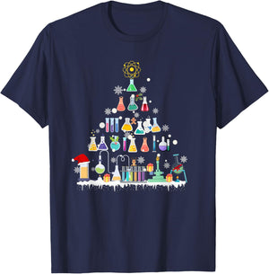 Oh Chemistree Funny Christmas Tree Chemical Science Teacher Women Kids T-Shirt - T-Shirt | Navy