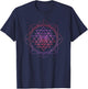 Sacred Geometry Sri Yantra Yoga Lotus Mandala Psy Goa DMT T-Shirt - T-Shirt | Navy
