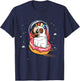 Pug in Rainbow Unicorn Costume riding Donut in Space T-Shirt - T-Shirt | Navy