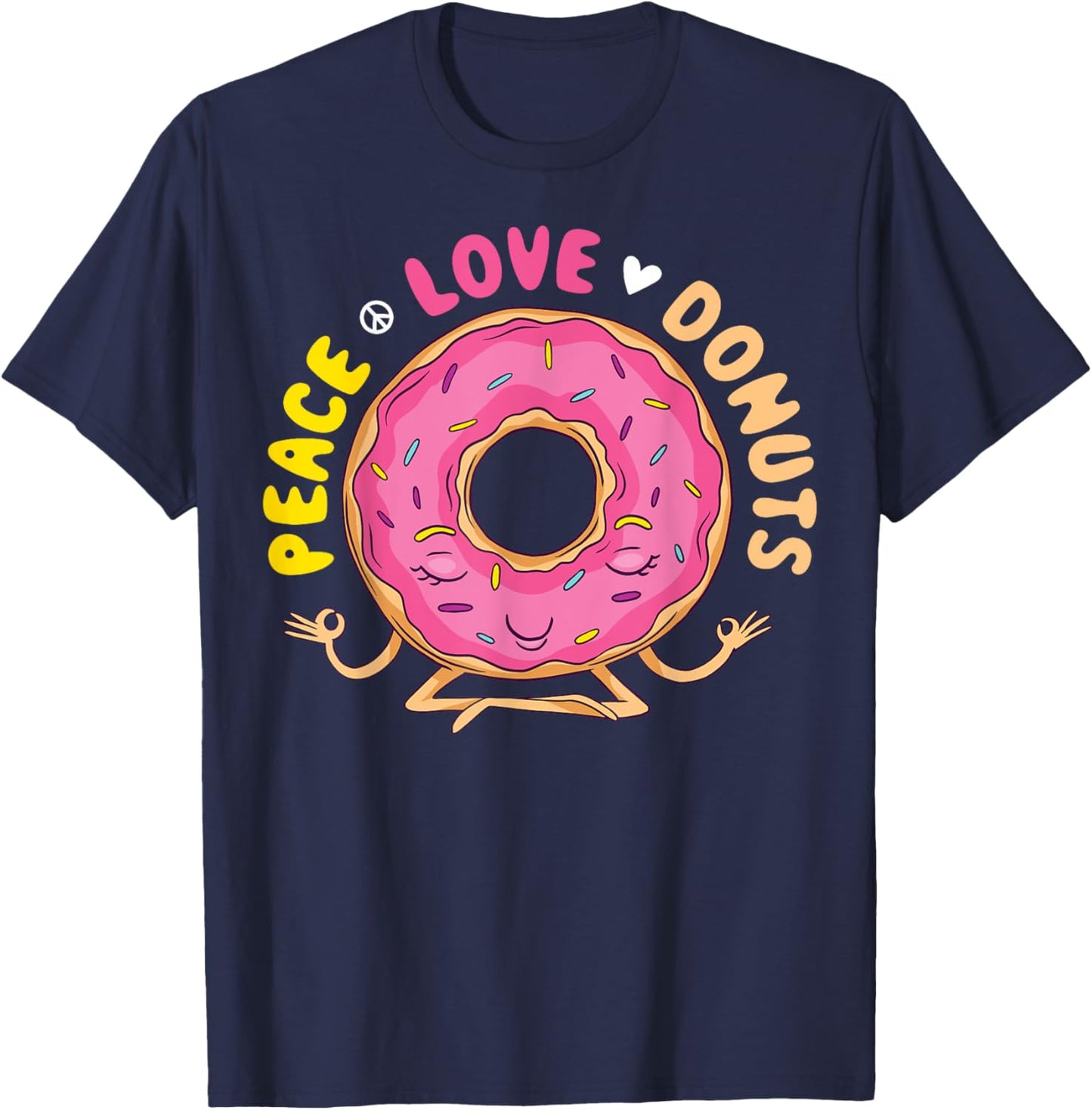 Peace Love Donuts T-Shirt - T-Shirt | Navy