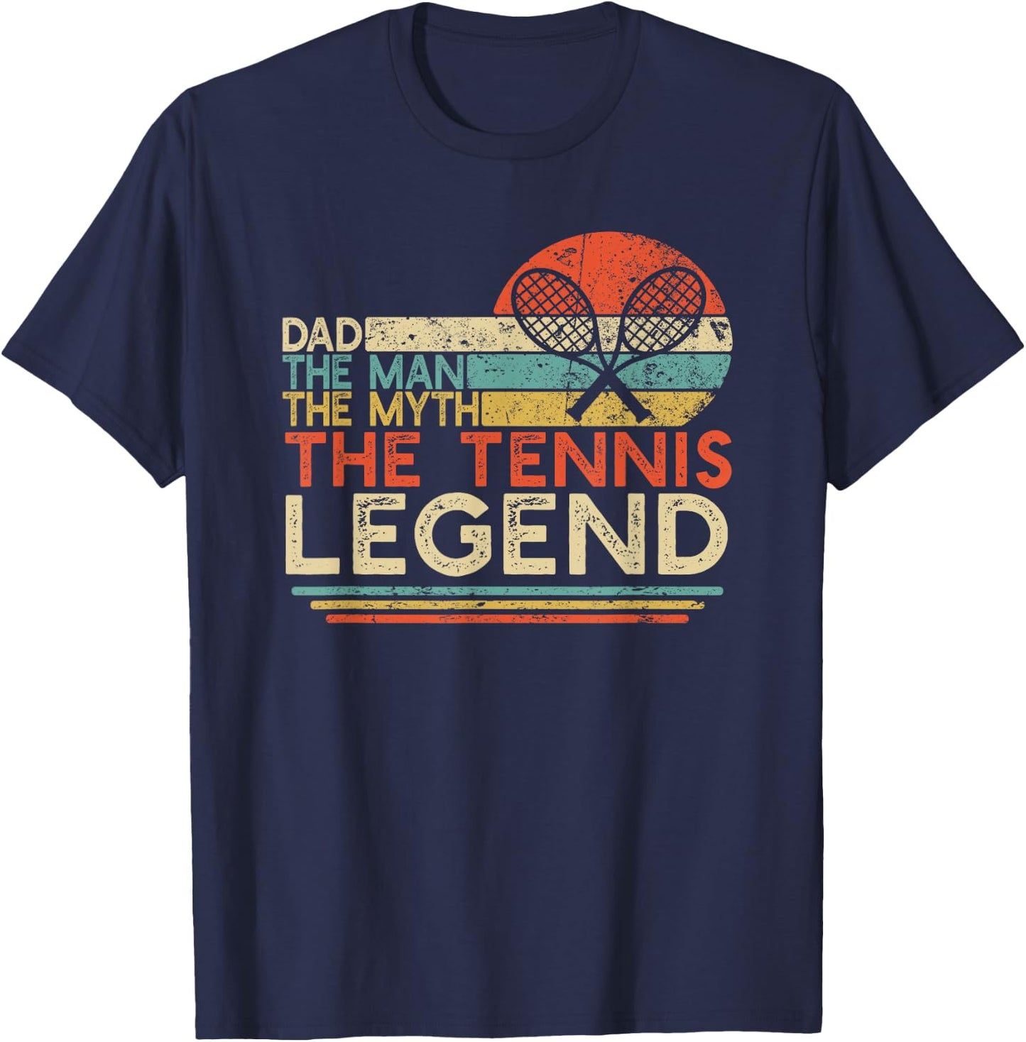 Vintage Tennis Player Dad The Man The Myth The Tennis Legend T-Shirt - T-Shirt | Navy