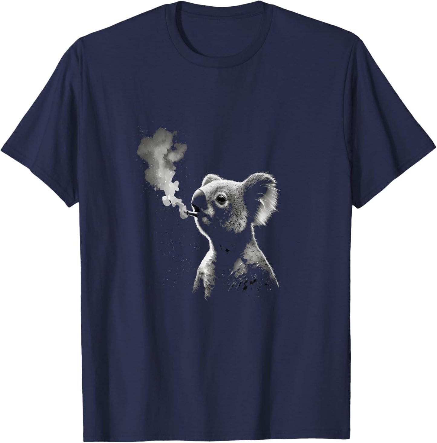 Koala Smoking Vaping In Peace During Nighttime Sky Art T-Shirt - T-Shirt | Navy