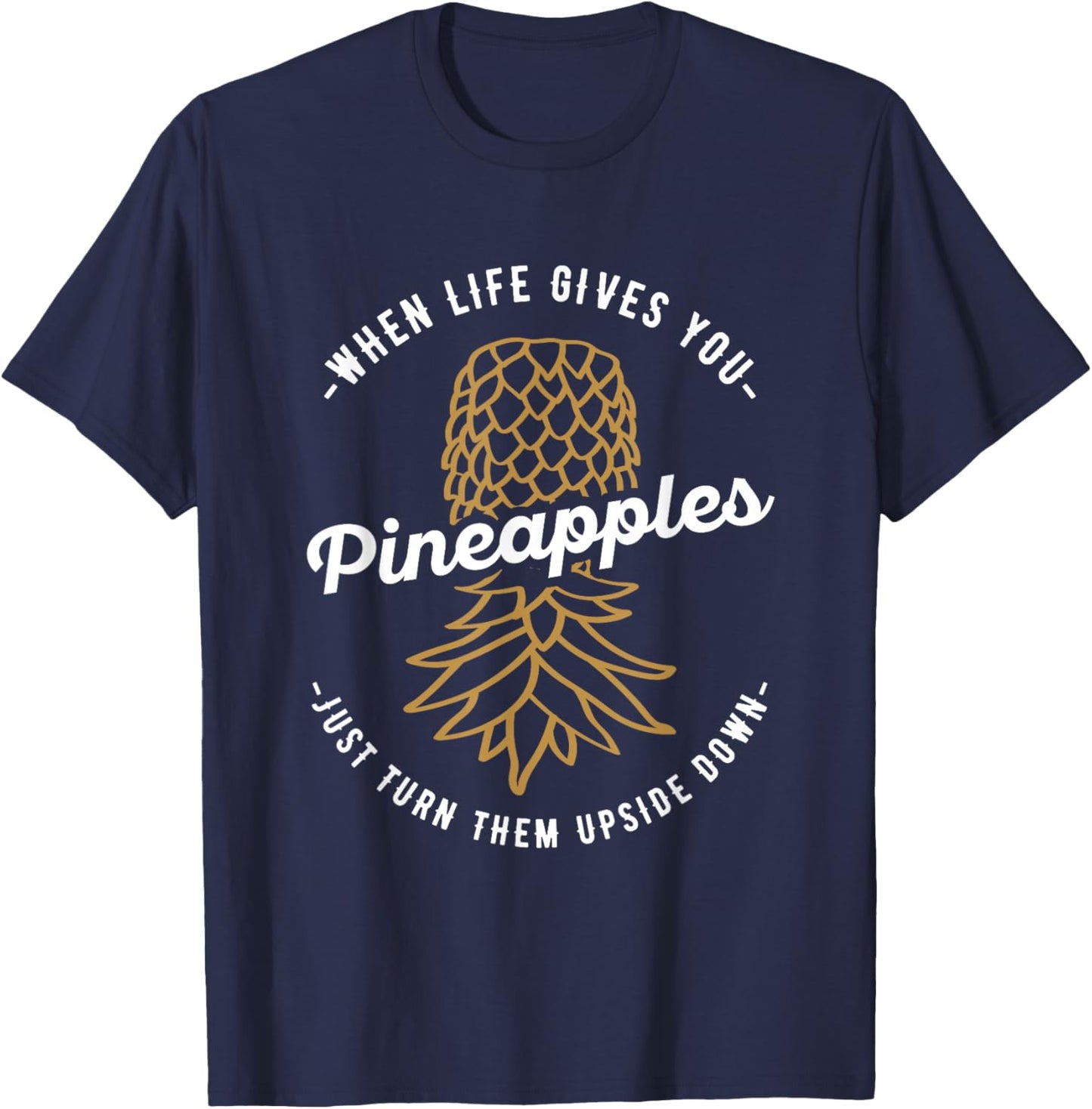 Umgedrehter Ananas-Swinger-Lifestyle T-Shirt - T-Shirt | Navy