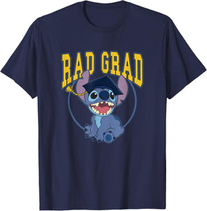 Disney Lilo & Stitch Graduation Stitch Bad Grad Collegiate T-Shirt - T-Shirt | Navy