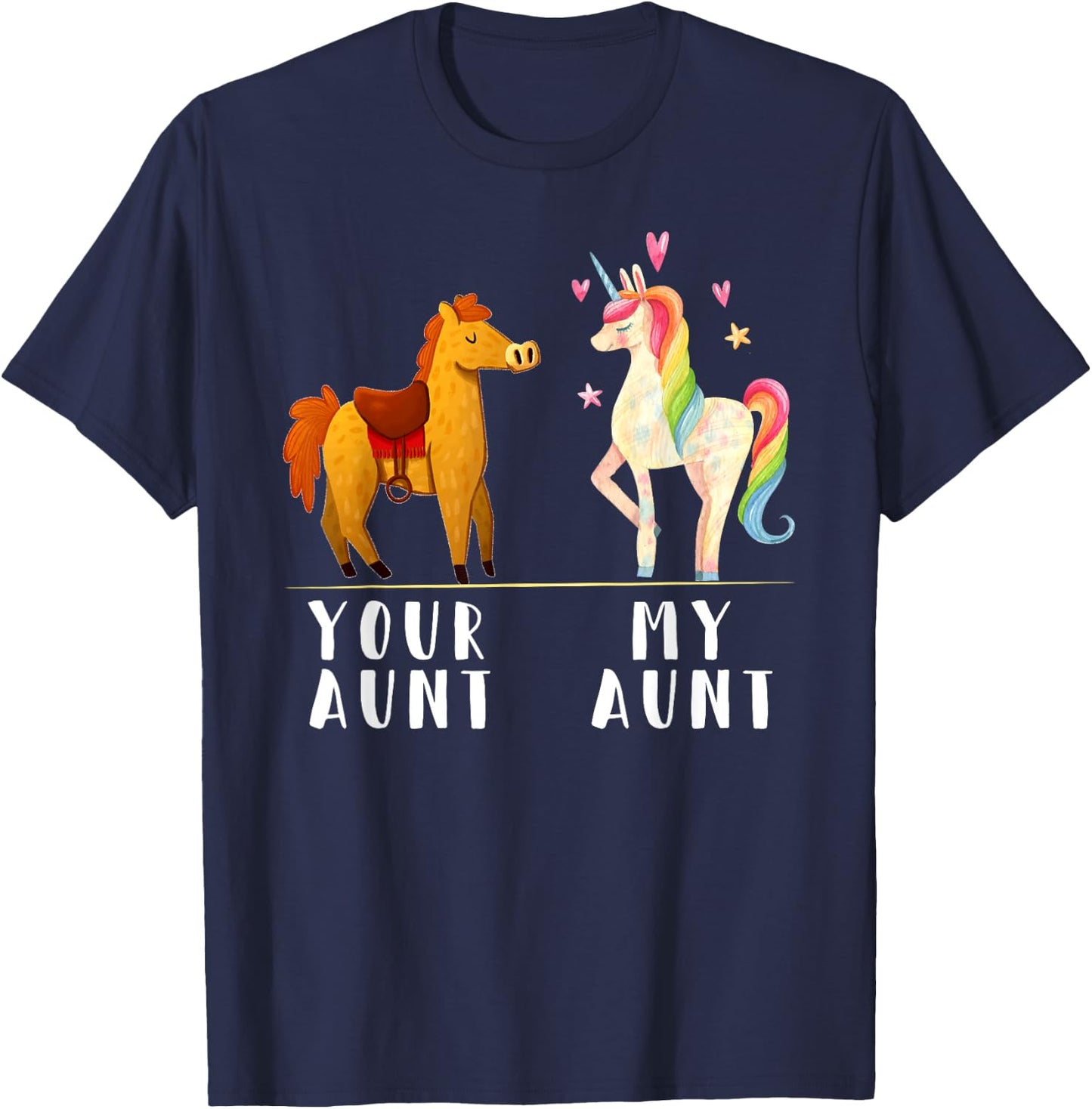 Your Aunt My Aunt Funny Niece Auntie Unicorn T-Shirt - T-Shirt | Navy
