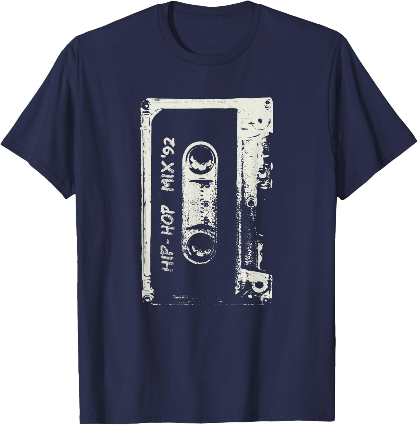 Hip Hop Rap Mixtape Cassette DJ Retro 90s T-Shirt - T-Shirt | Navy
