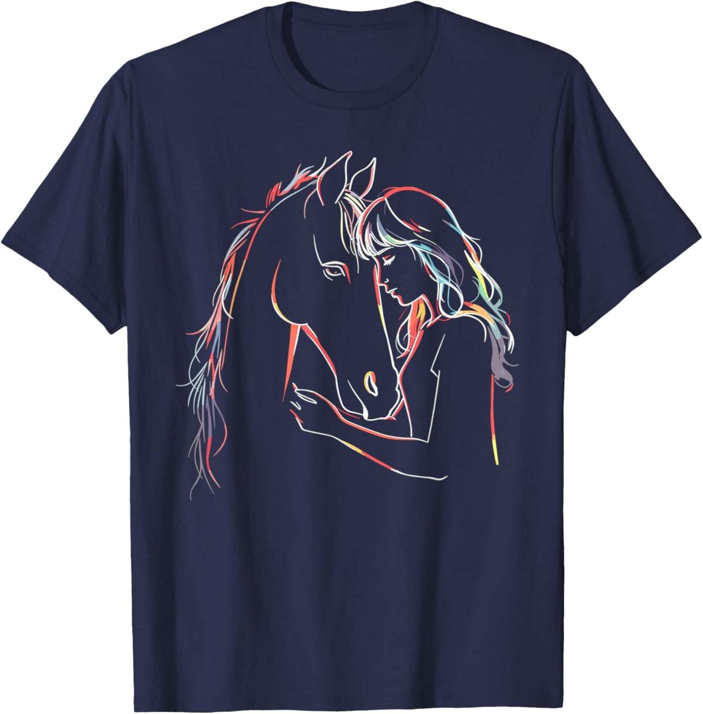 Horse Lover Horseback Riding Equestrian For Girls T-Shirt - T-Shirt | Navy