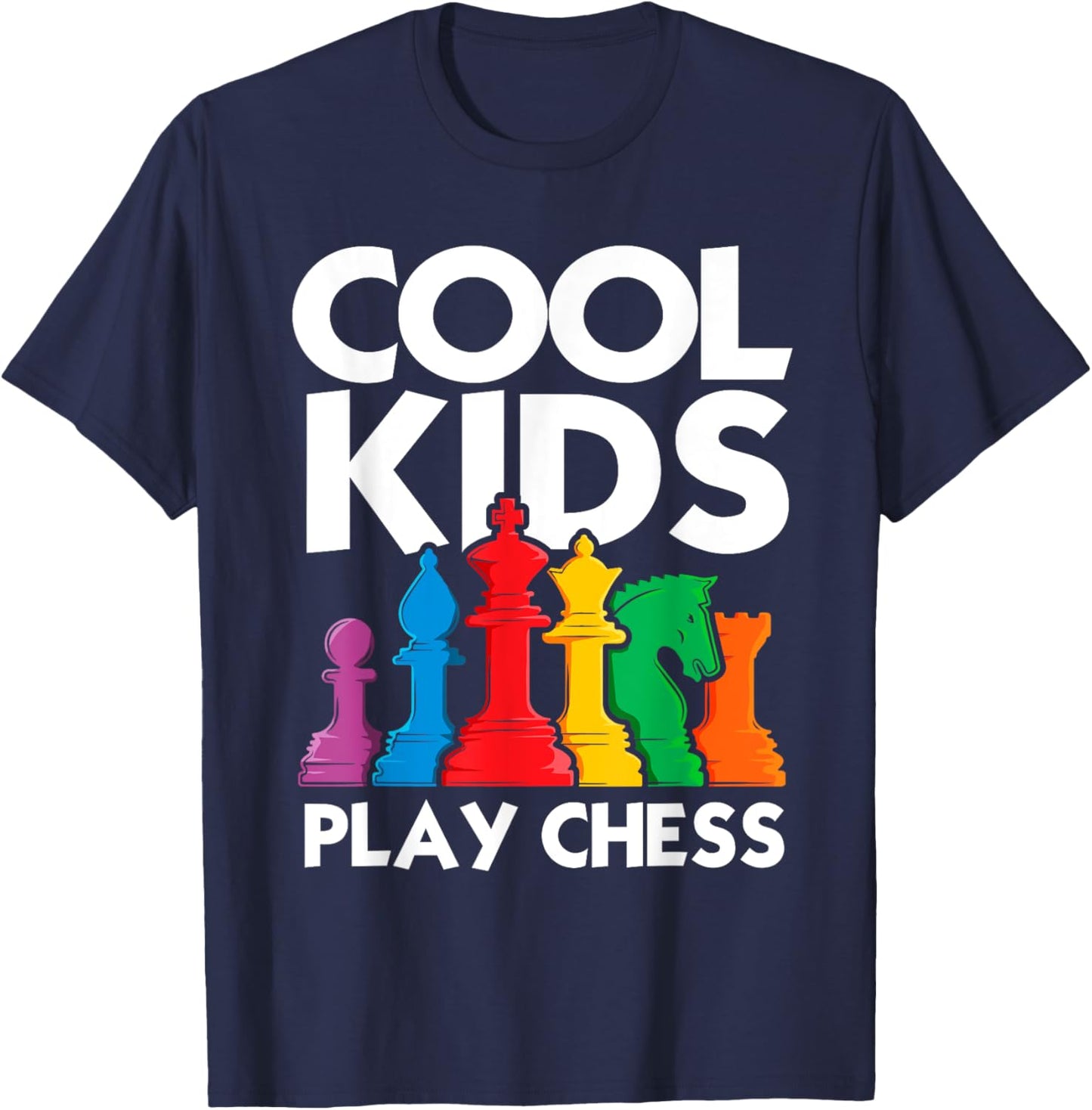 Cool Kids Play Chess Funny Chess Lover Shirt for Boys Girls T-Shirt - T-Shirt | Navy