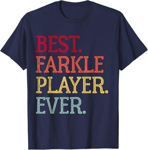 Best Farkle Player Ever Vintage Farkle Dice Game T-Shirt - T-Shirt | Navy