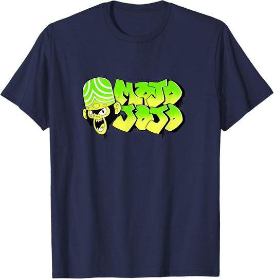 Power Puff Girls Mojo JoJo Street Art Evil Hood Graffiti T-Shirt - T-Shirt | Navy
