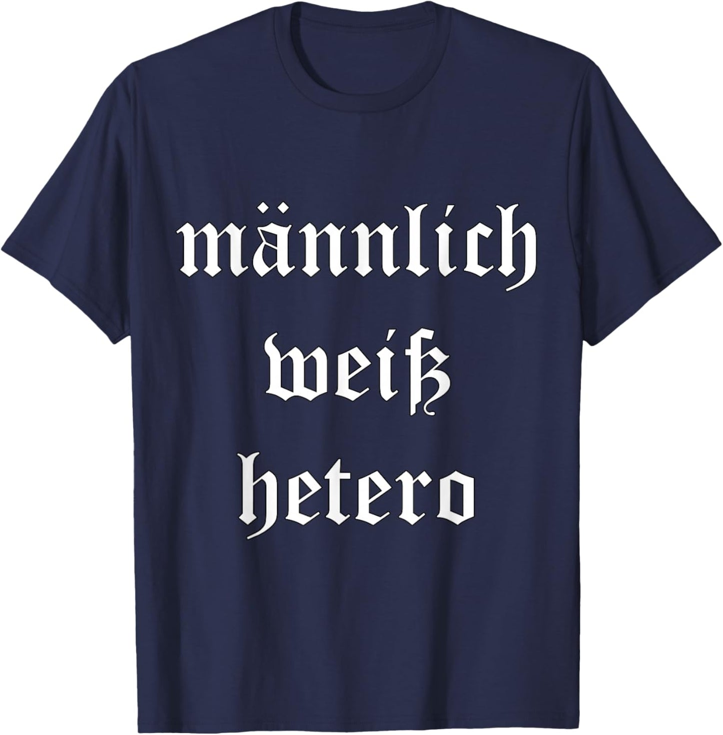 Männlich, Weiß, Hetero T-Shirt - T-Shirt | Navy