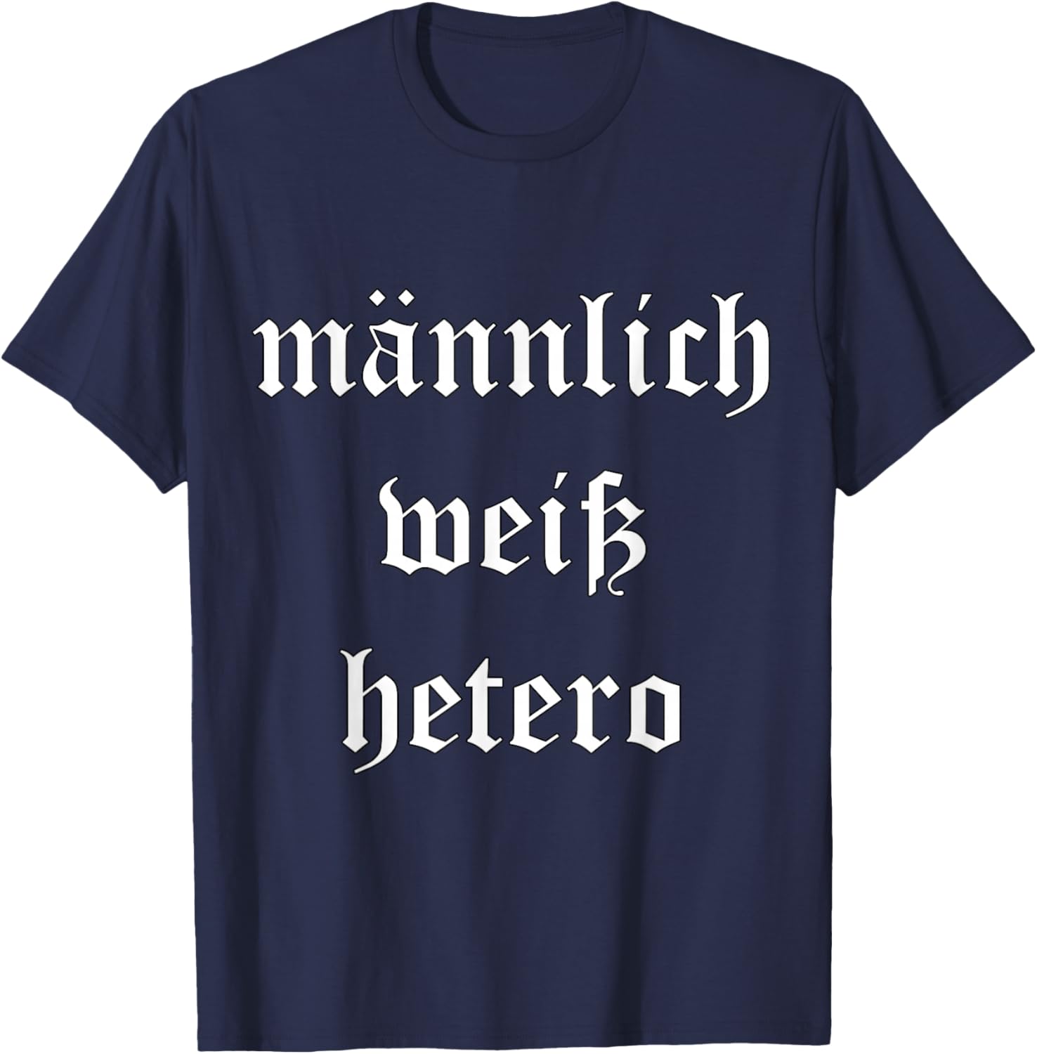 Männlich, Weiß, Hetero T-Shirt - T-Shirt | Navy