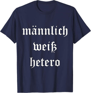 Männlich, Weiß, Hetero T-Shirt - T-Shirt | Navy