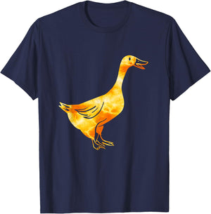 Tie-Dye Goose / Golden Orange Retro & Vintage Goose Design T-Shirt - T-Shirt | Navy