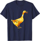 Tie-Dye Goose / Golden Orange Retro & Vintage Goose Design T-Shirt - T-Shirt | Navy