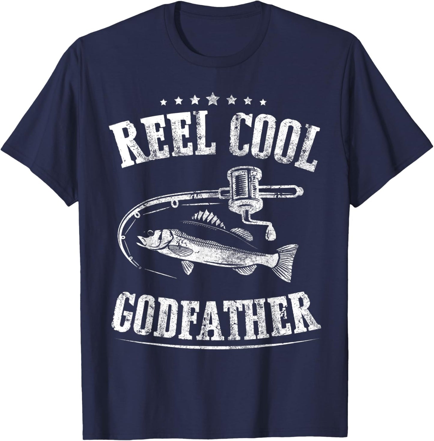 Father's Day Reel Cool Godfather Fishing T-Shirt - T-Shirt | Navy