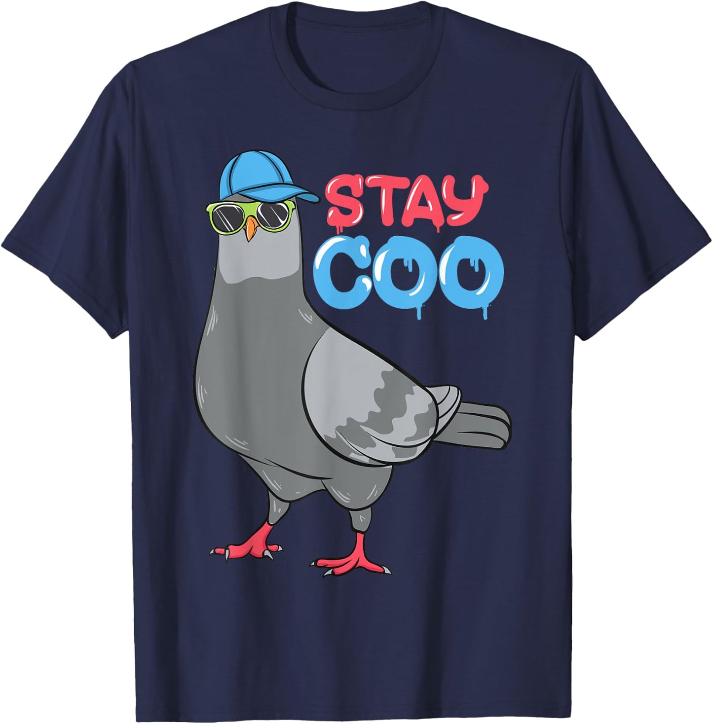 Bird Birding Pigeons Birds Cool Kids Funny Pigeon Stay Coo T-Shirt - T-Shirt | Navy