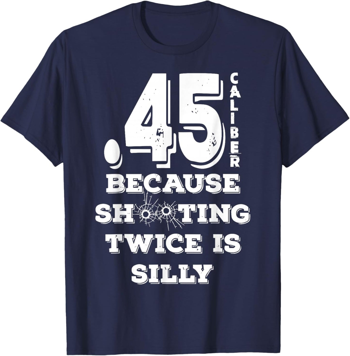 2nd Amendment - Proud US Patriot - .45 Caliber T-Shirt - T-Shirt | Navy