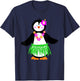 Hawaiian Penguin Aloha Luau Party Hula Dancer Costume T-Shirt - T-Shirt | Navy