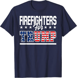 Firefighters Trump America President 2020 First Responder T-Shirt - T-Shirt | Navy