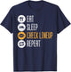 Eat Sleep Check Lineup Repeat Fantasy Football Men Boys Kids T-Shirt - T-Shirt | Navy