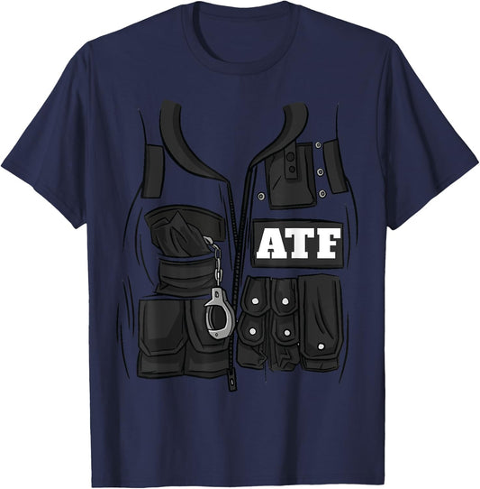 ATF Federal Agent Halloween Costume ATF T-Shirt - T-Shirt | Navy