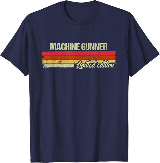 Vintage Machine Gunner Limited Edition T-Shirt - T-Shirt | Navy