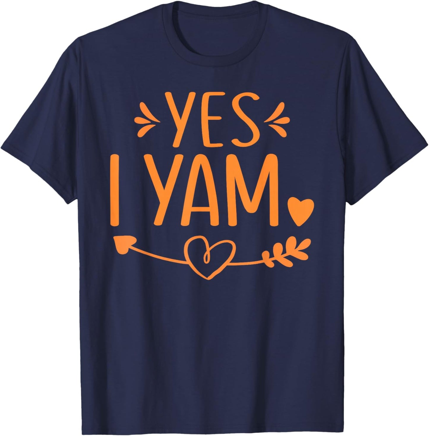 Thanksgiving Matching Couples Outfit Sweet Potato Yes I Yam T-Shirt - T-Shirt | Navy