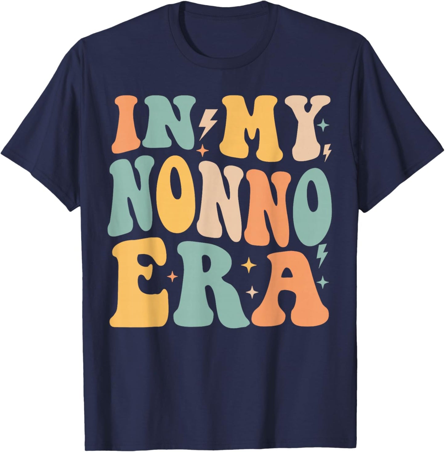 Retro Groovy In My Nonno Era Father's Day T-Shirt - T-Shirt | Navy