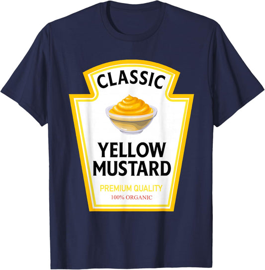 Yellow Mustard Funny Condiment Costume Party Matching T-Shirt - T-Shirt | Navy