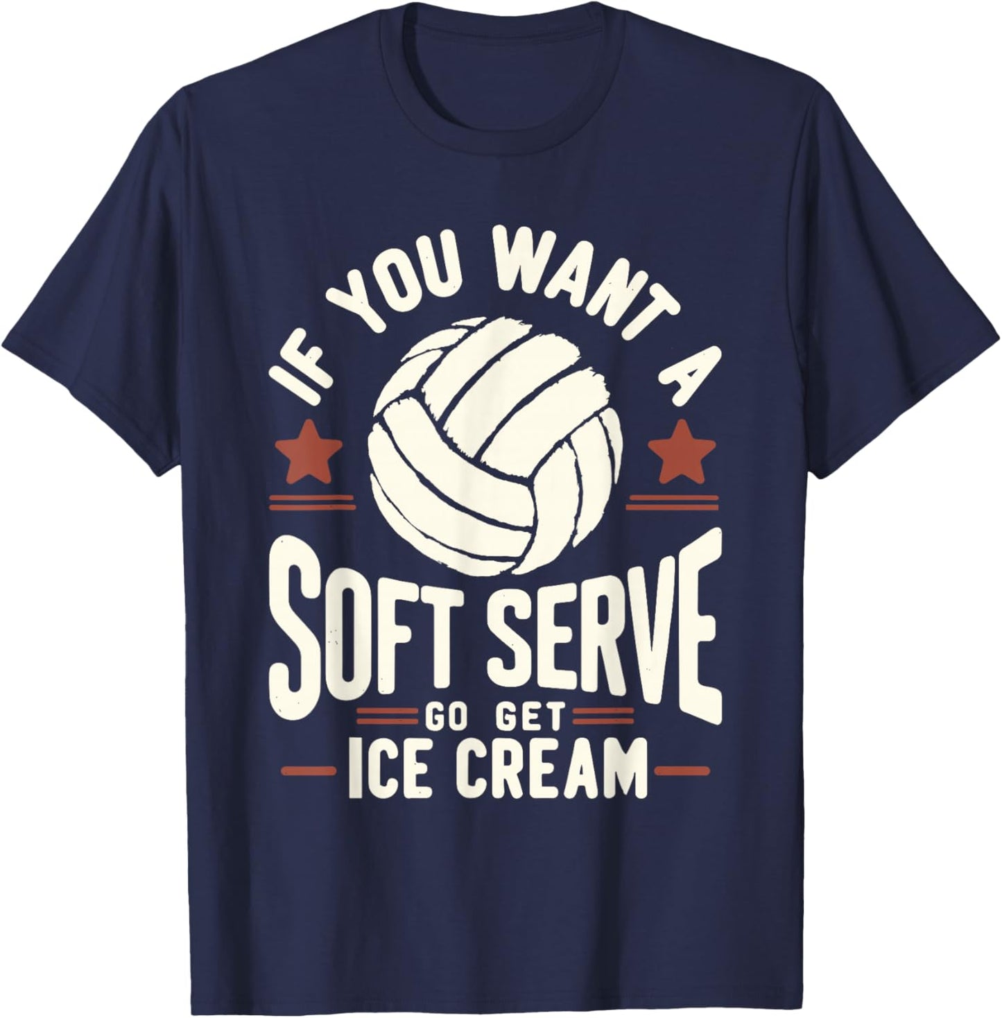 Funny Volleyball , Soft Serve Volleyball Player T-Shirt - T-Shirt | Navy