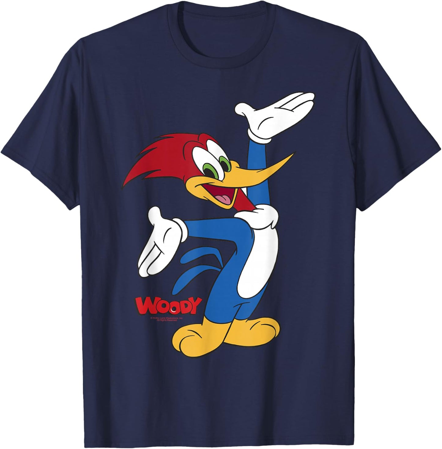 Woody Woodpecker Full Body Logo Portrait T-Shirt - T-Shirt | Navy