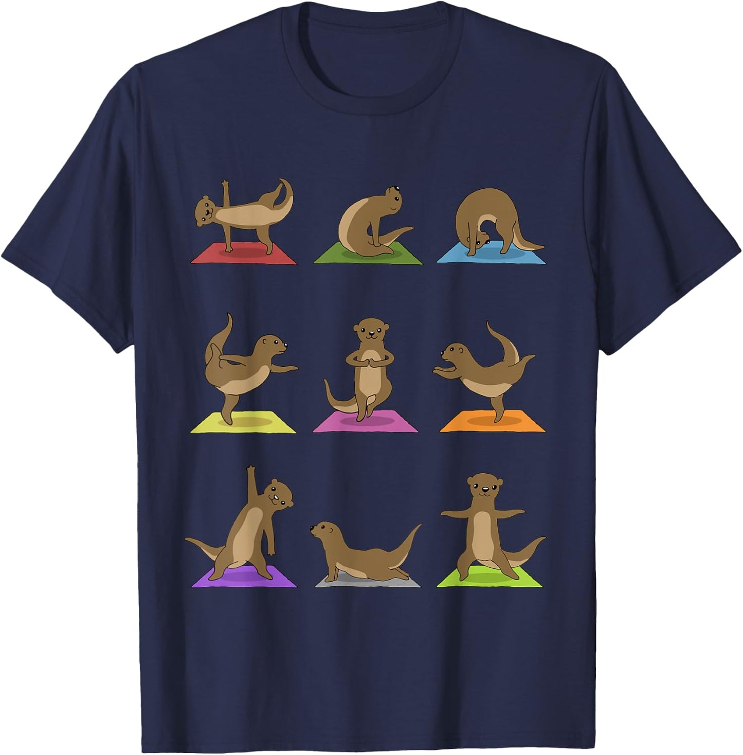 Otter Yoga Funny Otter In Yoga Poses Sports T-Shirt - T-Shirt | Navy
