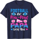 Football Or Pom Poms Papa Loves You Gender Reveal Party T-Shirt - T-Shirt | Navy
