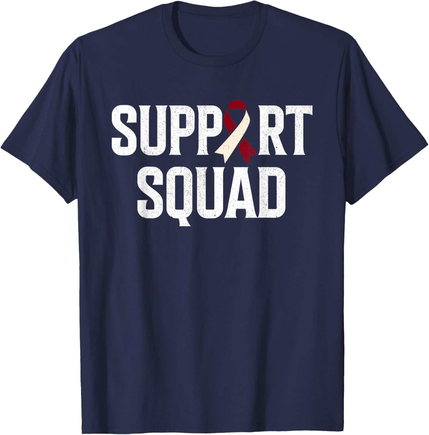 Support Squad Throat Oral Head & Neck Cancer Awareness T-Shirt - T-Shirt | Navy